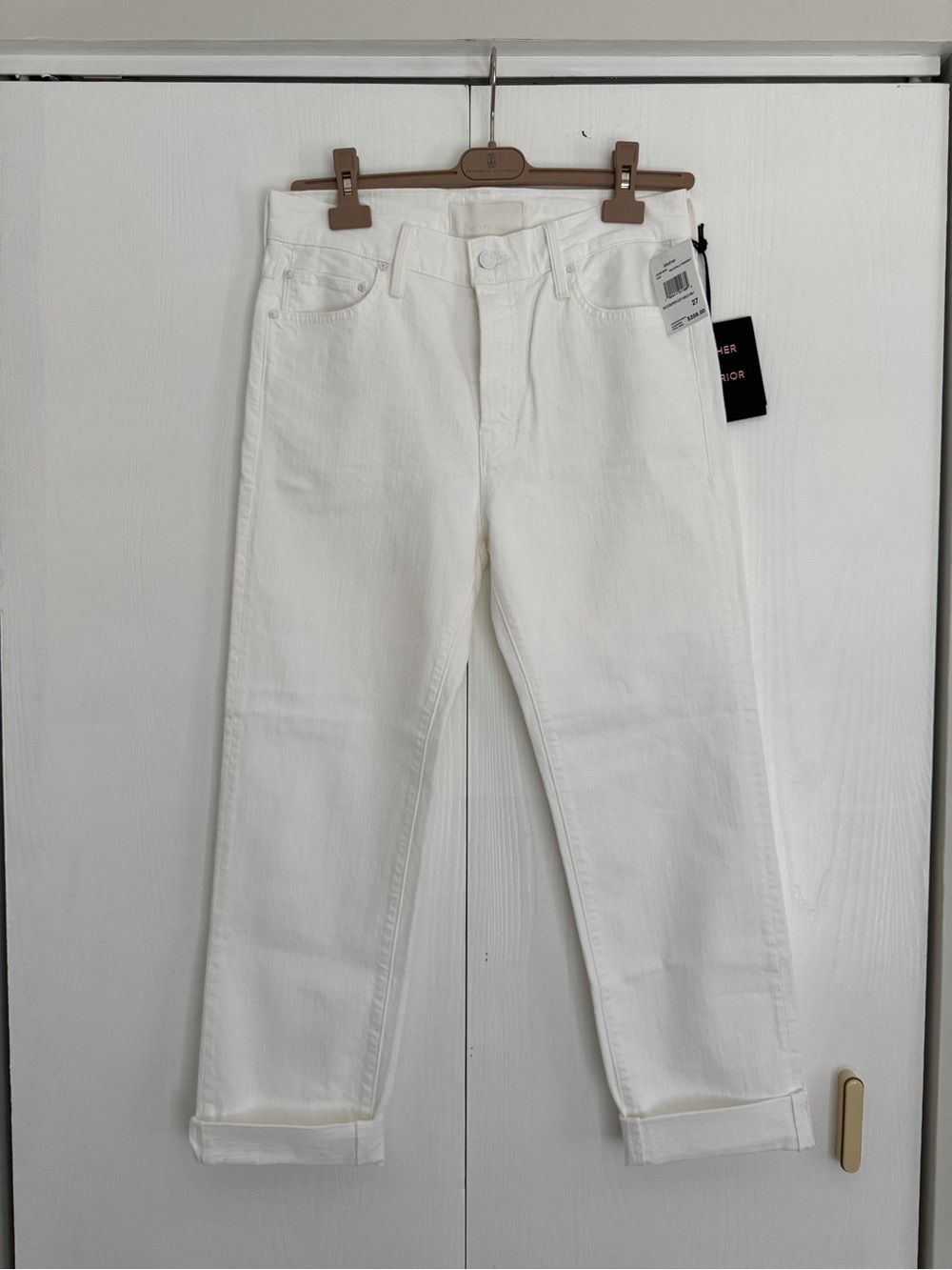 MOTHER White Straight-Leg Jeans